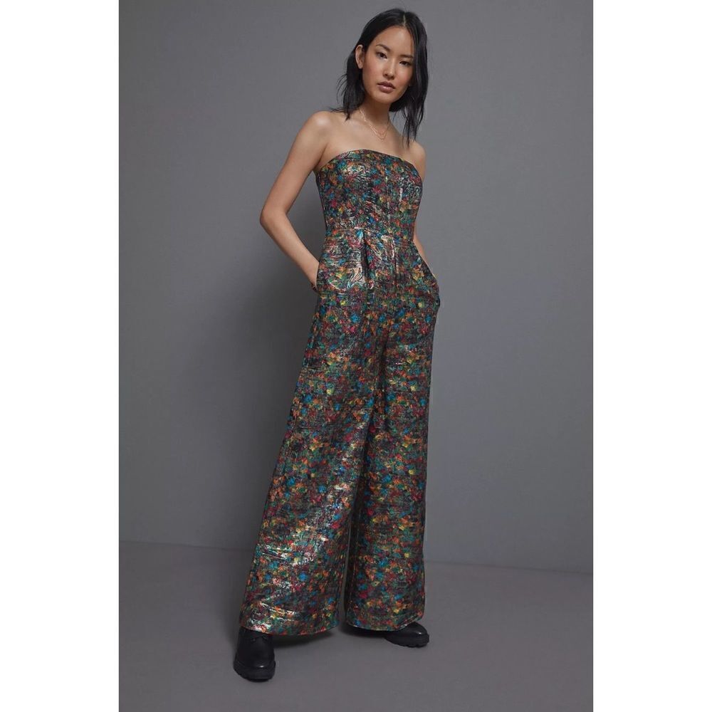 Anthropologie - Maeve Samantha Shimmer Wide-Leg Jumpsuit